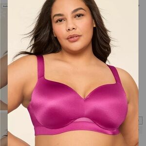 Cacique lightly lined full coverage Magenta pink underwire bra Size 40D